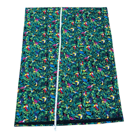 Hanmade Quilted Throw Tucan Bird Quilt Blanket 36" x 48" Tropical Forest - Picture 9 of 16